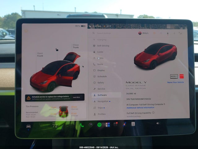 Aukcja sprzedaży 2022 Tesla Model Y Long Range Dual Motor All-wheel Drive, vin: 7SAYGDEE8NF310032, numer aukcji: 46022549