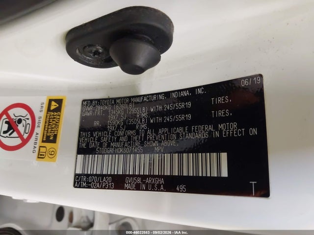 Продаж на аукціоні авто 2019 Toyota Highlander Hybrid Limited Platinum, vin: 5TDDGRFH0KS071455, номер лоту: 46022583