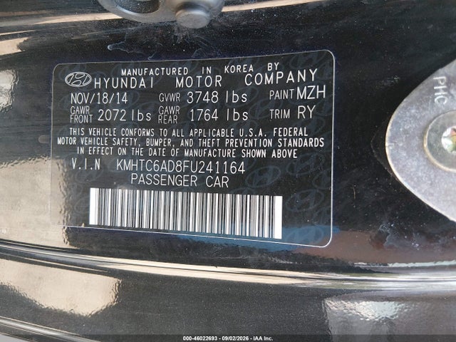 Aukcja sprzedaży 2015 Hyundai Veloster, vin: KMHTC6AD8FU241164, numer aukcji: 46022693