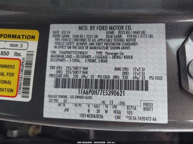 Продаж на аукціоні авто 2014 Ford Fusion Se, vin: 1FA6P0H77E5390621, номер лоту: 46022694