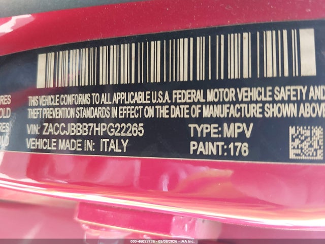 Aukcja sprzedaży 2017 Jeep Renegade Altitude 4x4, vin: ZACCJBBB7HPG22265, numer aukcji: 46022786