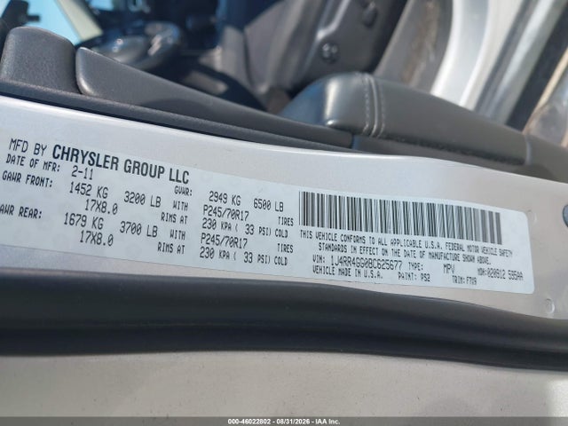 Продаж на аукціоні авто 2011 Jeep Grand Cherokee Laredo, vin: 1J4RR4GG0BC625677, номер лоту: 46022802
