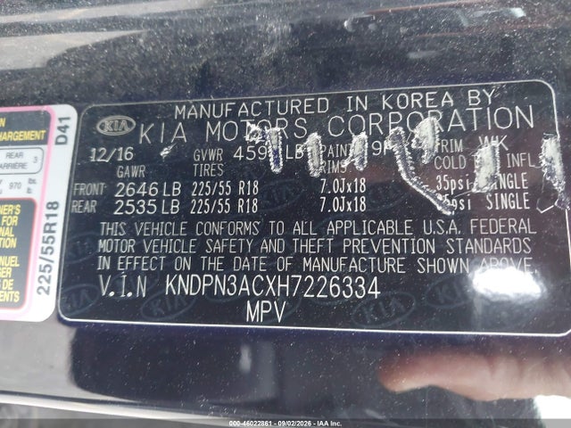KIA Sportage Ex 2017 KNDPN3ACXH7226334 Image 9