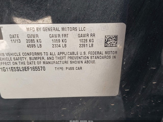 46022933 :رقم المزاد ، 1G11E5SL9EF165570 vin ، 2014 Chevrolet Malibu 2lt مزاد بيع