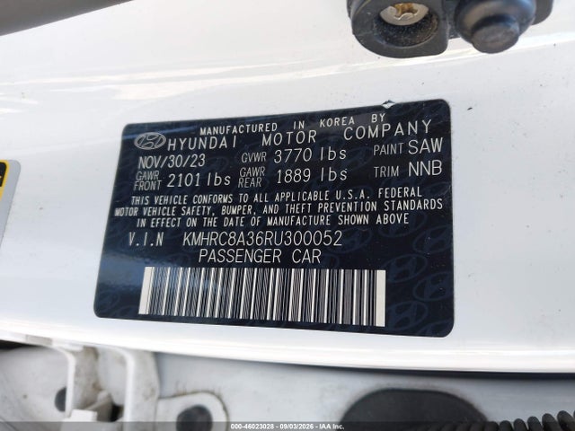 Aukcja sprzedaży 2024 Hyundai Venue Sel, vin: KMHRC8A36RU300052, numer aukcji: 46023028