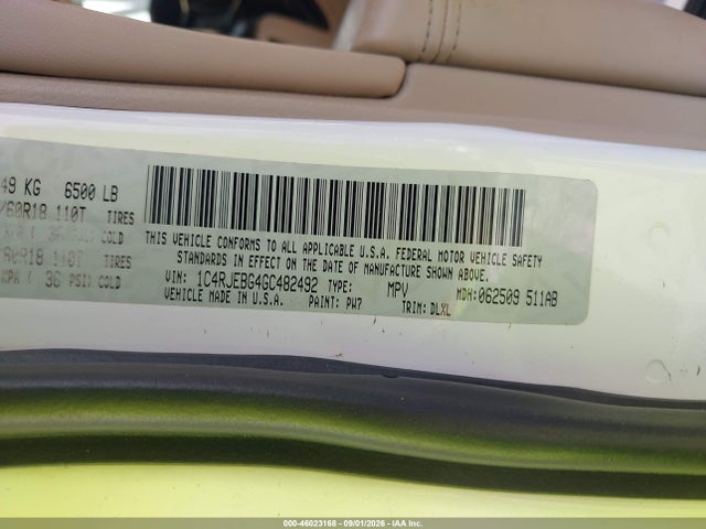 Продажа на аукционе авто 2016 Jeep Grand Cherokee Limited, vin: 1C4RJEBG4GC482492, номер лота: 46023168