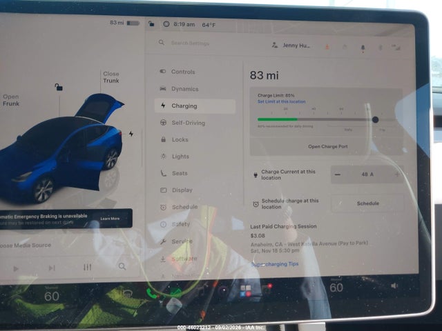 46023212 :رقم المزاد ، 7SAYGDEE6PA092673 vin ، 2023 Tesla Model Y Awd/long Range Dual Motor All-wheel Drive مزاد بيع