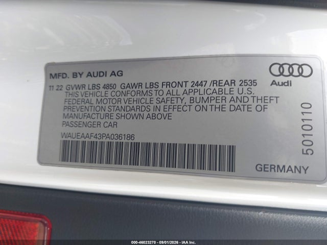 Продаж на аукціоні авто 2023 Audi A4 Premium Plus 45 Tfsi S Line Quattro S Tronic, vin: WAUEAAF43PA036186, номер лоту: 46023270