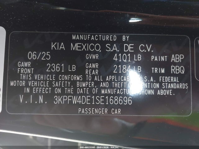 Продажа на аукционе авто 2025 Kia K4 Gt-line, vin: 3KPFW4DE1SE168696, номер лота: 46023350