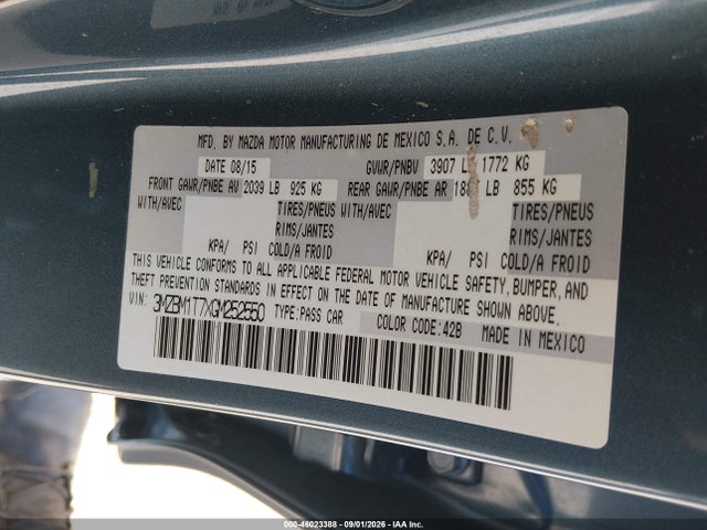 46023388 :رقم المزاد ، 3MZBM1T7XGM252550 vin ، 2016 Mazda Mazda3 I Sport مزاد بيع