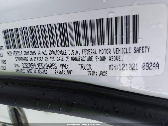 2014 Ram 2500 Tradesman მანქანა იყიდება აუქციონზე, vin: 3C6UR5HLXEG184859, აუქციონის ნომერი: 46023499