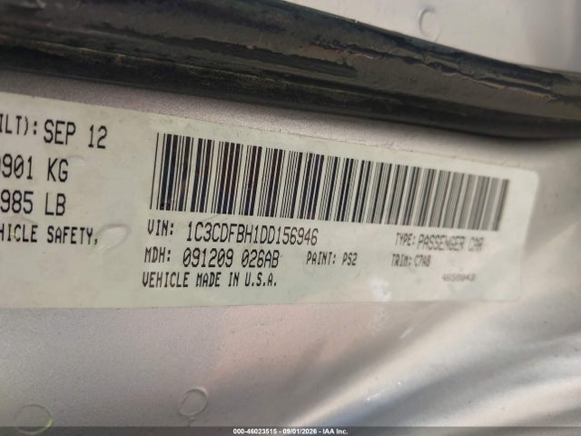 Aukcja sprzedaży 2013 Dodge Dart Rallye, vin: 1C3CDFBH1DD156946, numer aukcji: 46023515