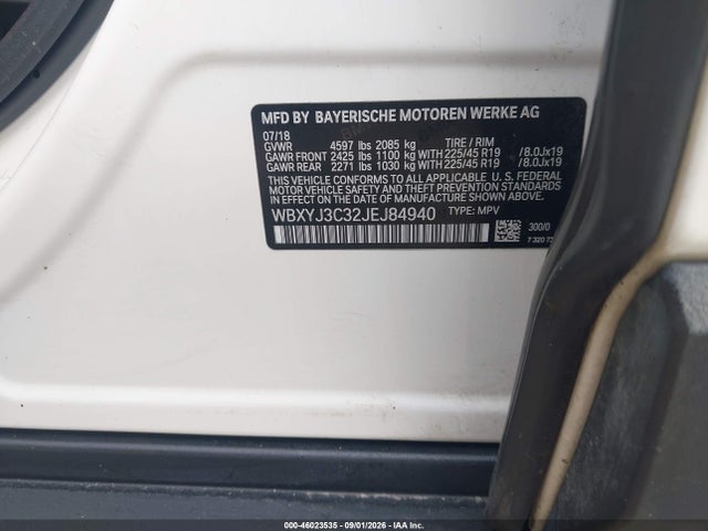 46023535 :رقم المزاد ، WBXYJ3C32JEJ84940 vin ، 2018 Bmw X2 Sdrive28i مزاد بيع