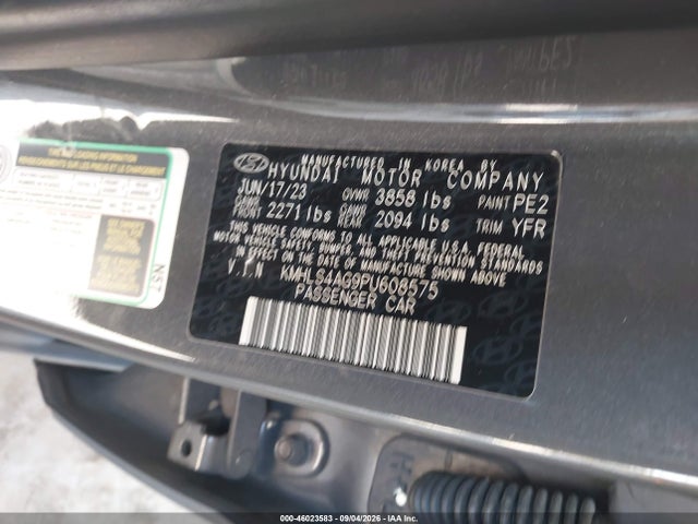 Продаж на аукціоні авто 2023 Hyundai Elantra Sel, vin: KMHLS4AG9PU608575, номер лоту: 46023583