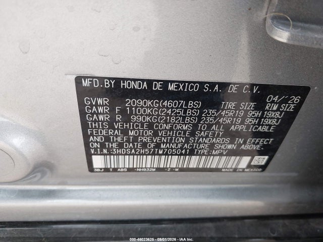2026 Acura Adx A-spec მანქანა იყიდება აუქციონზე, vin: 3HDSA2H57TM705041, აუქციონის ნომერი: 46023625