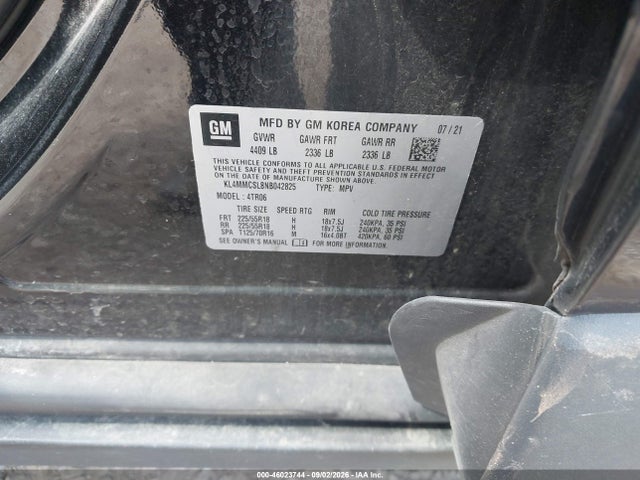 46023744 :رقم المزاد ، KL4MMCSL8NB042825 vin ، 2022 Buick Encore Gx Preferred مزاد بيع