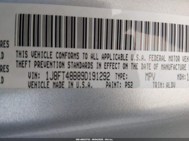 Aukcja sprzedaży 2009 Jeep Patriot Limited, vin: 1J8FT48B89D191292, numer aukcji: 46023753
