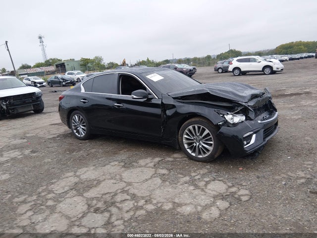 2018 Infiniti Q50 3.0t Luxe მანქანა იყიდება აუქციონზე, vin: JN1EV7AR9JM433598, აუქციონის ნომერი: 46023822