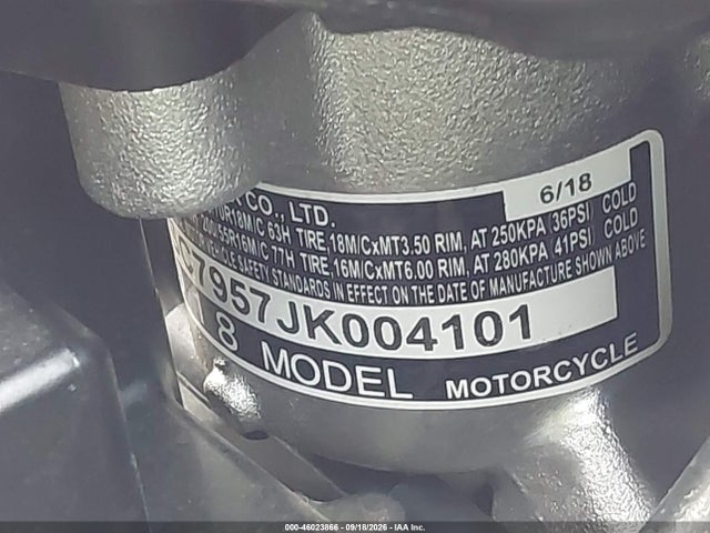 46023866 :رقم المزاد ، JH2SC7957JK004101 vin ، 2018 Honda Gl1800 D مزاد بيع