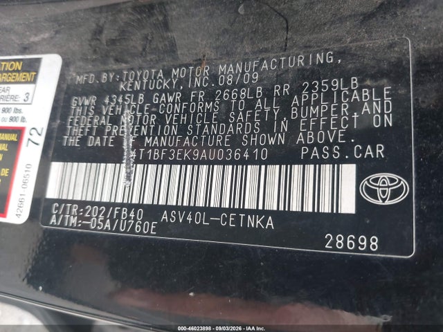 46023898 :رقم المزاد ، 4T1BF3EK9AU036410 vin ، 2010 Toyota Camry مزاد بيع