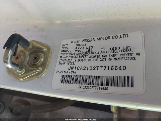 Продажа на аукционе авто 1996 Nissan Maxima Gle/gxe/se, vin: JN1CA21D2TT716640, номер лота: 46023997