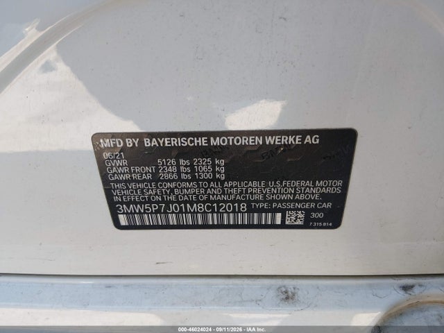 BMW 330e 2021 3MW5P7J01M8C12018 Image 9