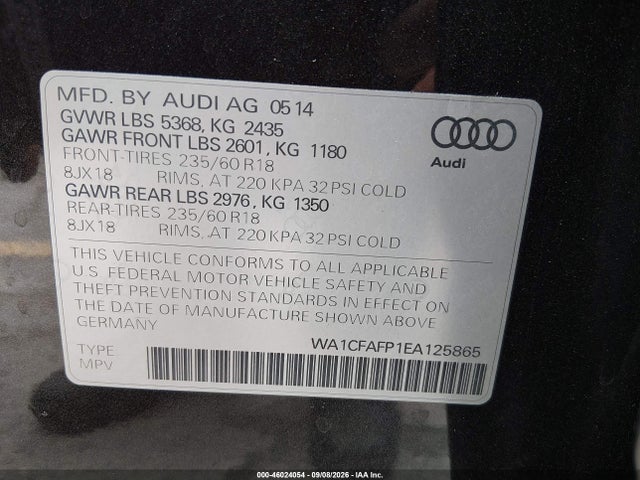 Audi Q5 2.0t Premium 2014 WA1CFAFP1EA125865 Image 9