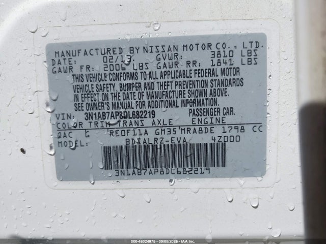 Продаж на аукціоні авто 2013 Nissan Sentra Sr, vin: 3N1AB7AP8DL682219, номер лоту: 46024075