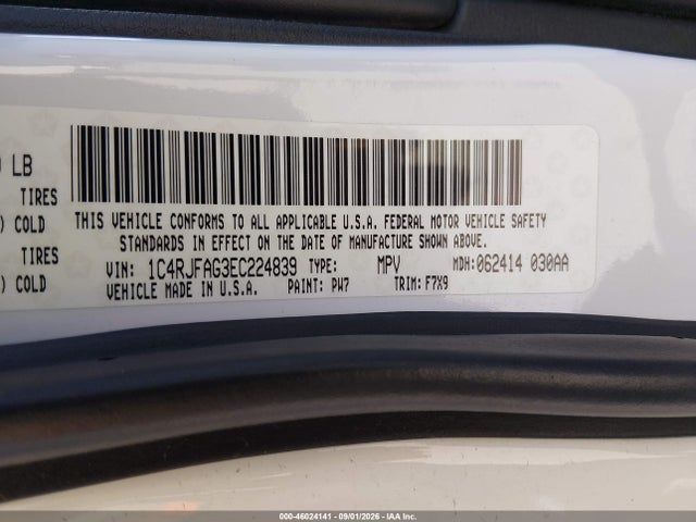Aukcja sprzedaży 2014 Jeep Grand Cherokee Laredo, vin: 1C4RJFAG3EC224839, numer aukcji: 46024141