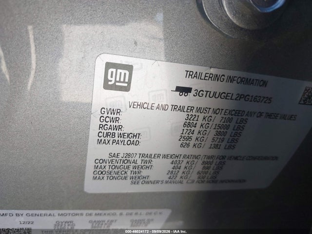 Продаж на аукціоні авто 2023 Gmc Sierra 1500 4wd  Standard Box Denali, vin: 3GTUUGEL2PG163725, номер лоту: 46024172