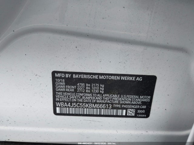 Продажа на аукционе авто 2019 Bmw 440i Gran Coupe, vin: WBA4J5C55KBM66613, номер лота: 46024231