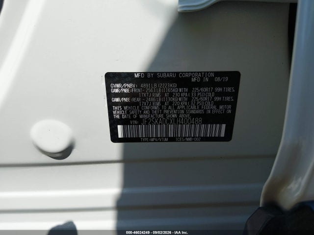 Продажа на аукционе авто 2020 Subaru Forester, vin: JF2SKADCXLH400488, номер лота: 46024249