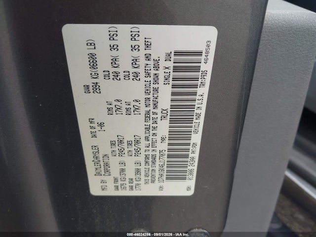 Aukcja sprzedaży 2006 Dodge Ram 1500 St, vin: 1D7HA16K46J177075, numer aukcji: 46024286