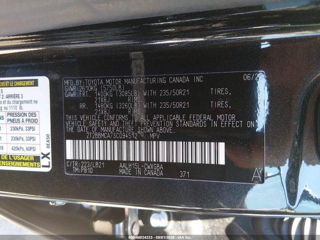 Aukcja sprzedaży 2025 Lexus Rx 350h Premium Plus, vin: 2T2BBMCA7SC094512, numer aukcji: 46024333