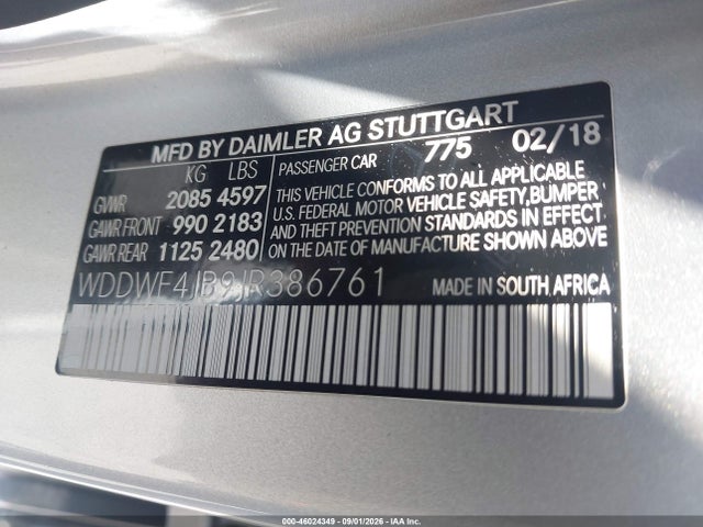 Продажа на аукционе авто 2018 Mercedes-benz C 300, vin: WDDWF4JB9JR386761, номер лота: 46024349