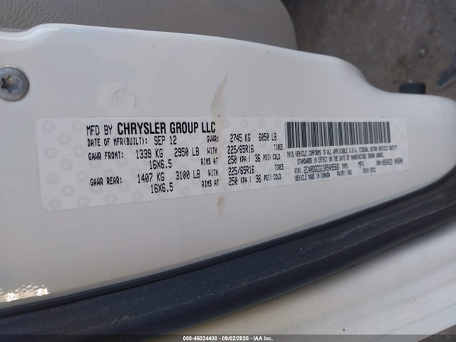 2013 Dodge Grand Caravan Sxt მანქანა იყიდება აუქციონზე, vin: 2C4RDGCG1DR549568, აუქციონის ნომერი: 46024408