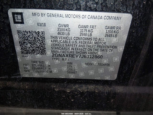 Chevrolet EQUINOX LS 2018 2GNAXREV7J6312860 Image 9