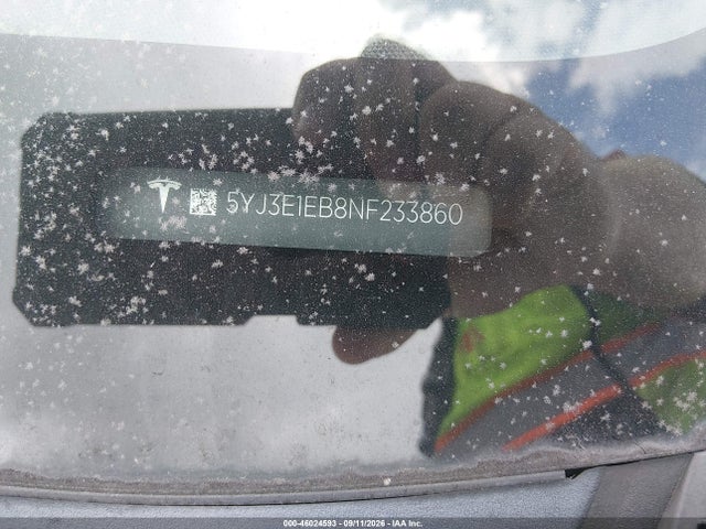 46024593 :رقم المزاد ، 5YJ3E1EB8NF233860 vin ، 2022 Tesla Model 3 Long Range Dual Motor All-wheel Drive مزاد بيع