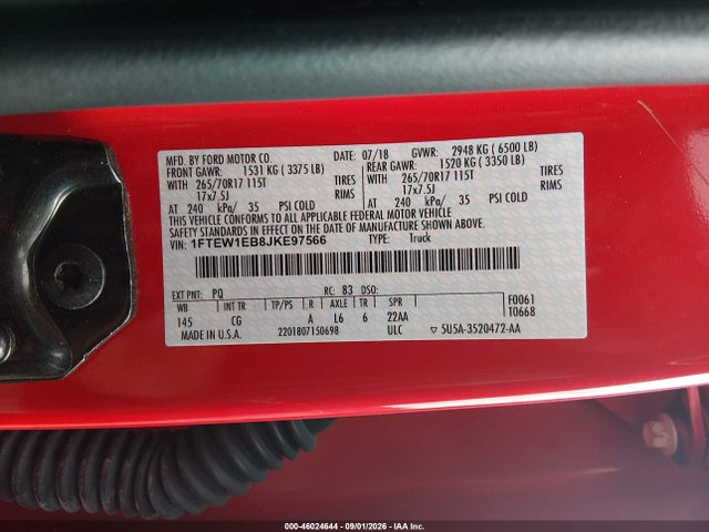 Ford F-150 Xl 2018 1FTEW1EB8JKE97566 Image 9