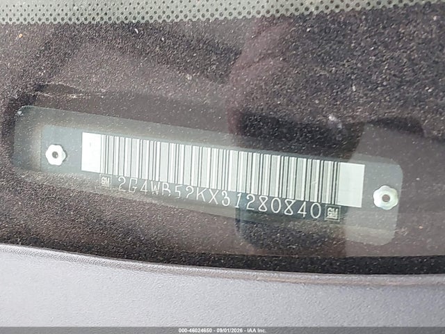 2003 Buick Regal Ls მანქანა იყიდება აუქციონზე, vin: 2G4WB52KX31280840, აუქციონის ნომერი: 46024650