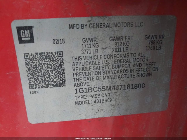 Chevrolet Cruze Ls Auto 2018 1G1BC5SM4J7181800 Image 9