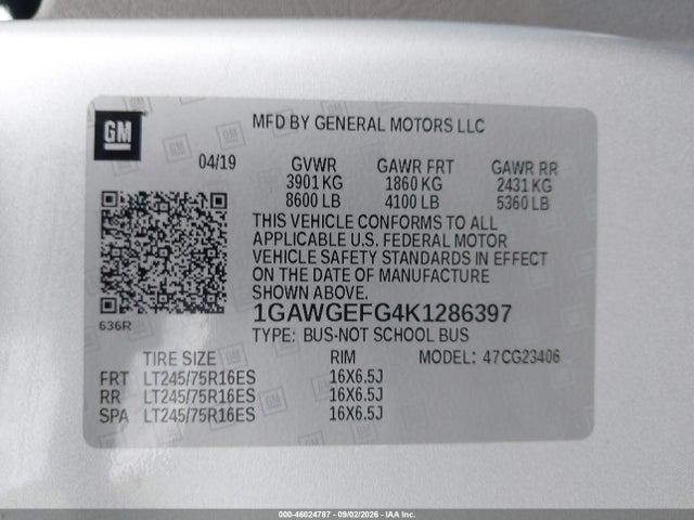 Chevrolet Express 2500 Ls 2019 1GAWGEFG4K1286397 Image 9