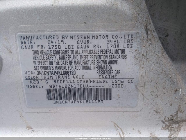 Nissan Versa 1.6 Sv 2019 3N1CN7AP4KL866120 Image 9