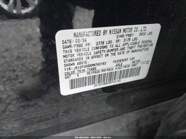 46024859 :رقم المزاد ، JN1DF0BBXRM740162 vin ، 2024 Nissan Ariya Engage+ مزاد بيع