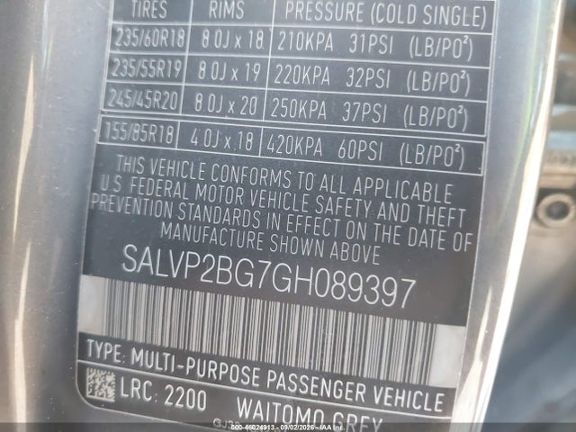 Aukcja sprzedaży 2016 Land Rover Range Rover Evoque Se/se Premium, vin: SALVP2BG7GH089397, numer aukcji: 46024913