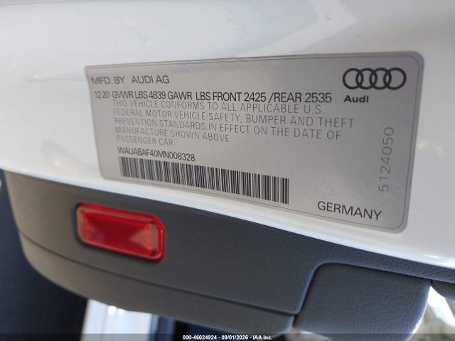 Продаж на аукціоні авто 2021 Audi A4 Premium 40 Tfsi Quattro S Tronic, vin: WAUABAF40MN008328, номер лоту: 46024924