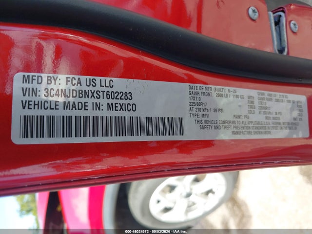 46024972 :رقم المزاد ، 3C4NJDBNXST602283 vin ، 2025 Jeep Compass Latitude 4x4 مزاد بيع