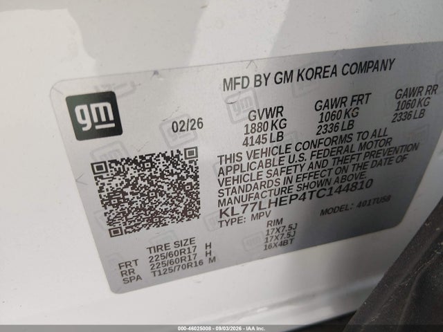 KL77LHEP4TC144810 Chevrolet Trax Fwd Lt