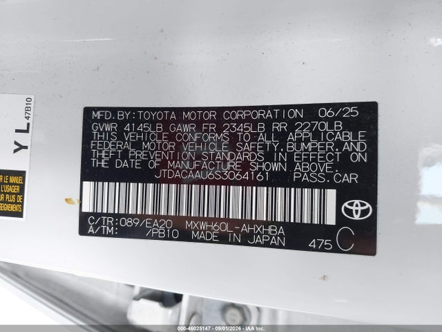 Продаж на аукціоні авто 2025 Toyota Prius Limited, vin: JTDACAAU6S3064161, номер лоту: 46025147