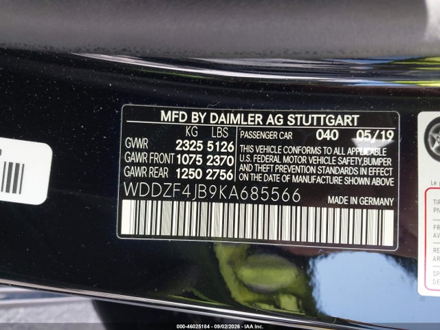 Продаж на аукціоні авто 2019 Mercedes-benz E 300, vin: WDDZF4JB9KA685566, номер лоту: 46025184